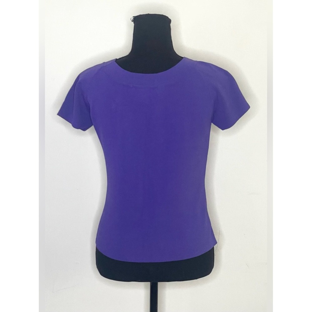 J.A.C. Womens Purple Boat Neck Short Sleeve Knit Top Size L - Picture 4 of 8